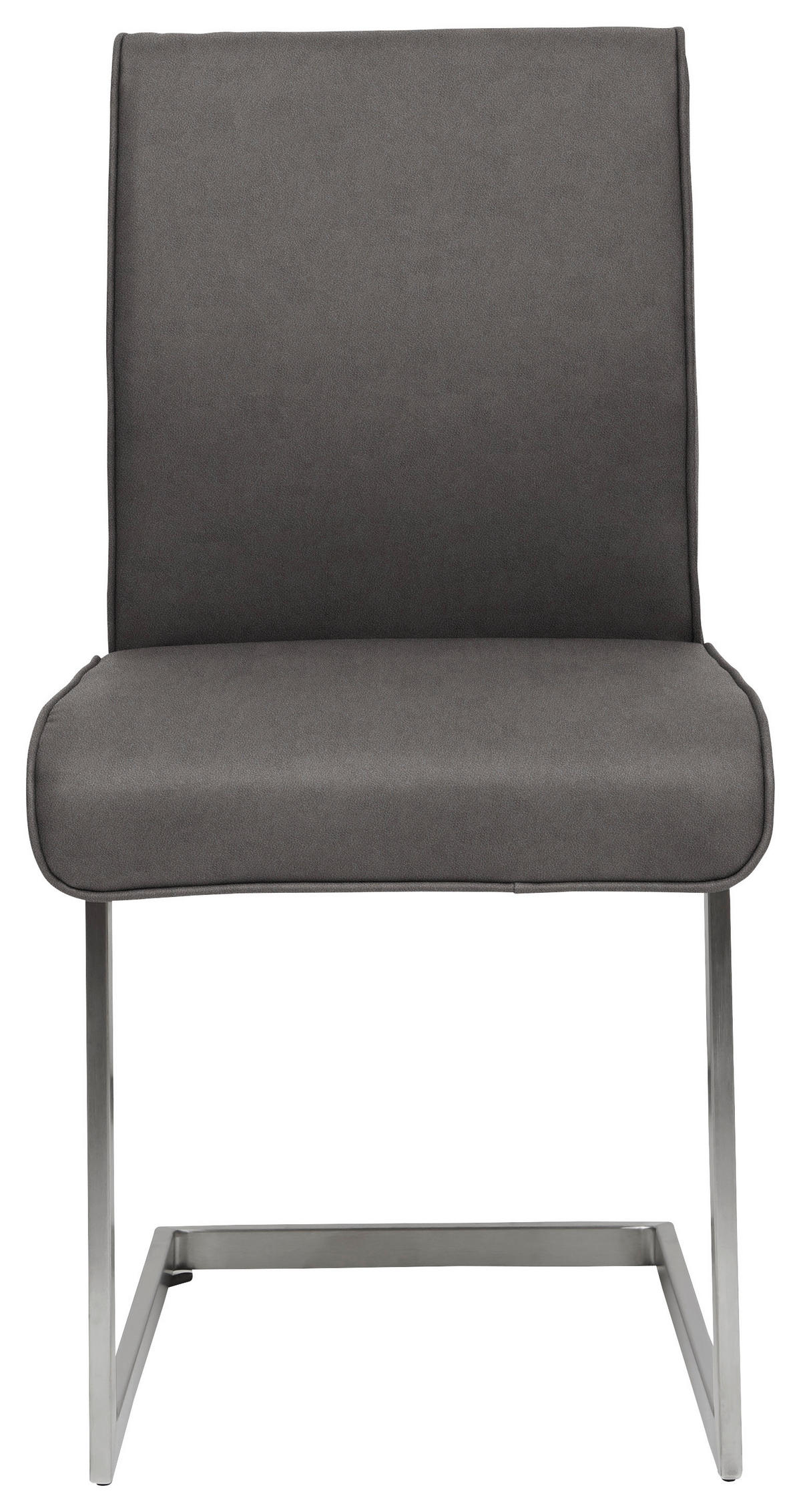 SCHWINGSTUHL  in Stahl Mikrofaser  - Edelstahlfarben/Anthrazit, Design, Holzwerkstoff/Textil (48/91/60cm) - Dieter Knoll