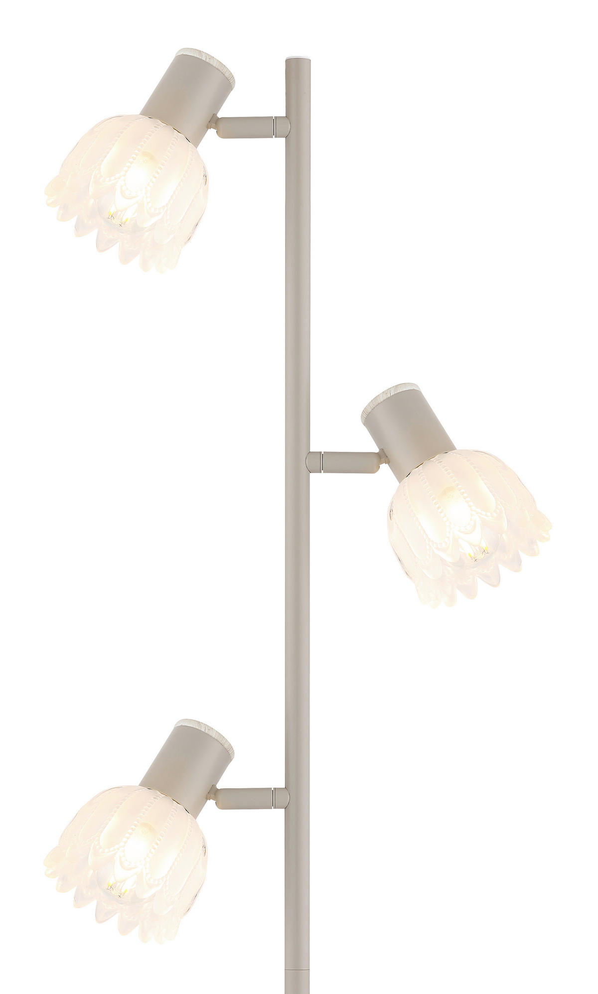 STEHLEUCHTE 28/23/154 cm    - Sandfarben/Schwarz, KONVENTIONELL, Glas/Kunststoff (28/23/154cm) - Globo