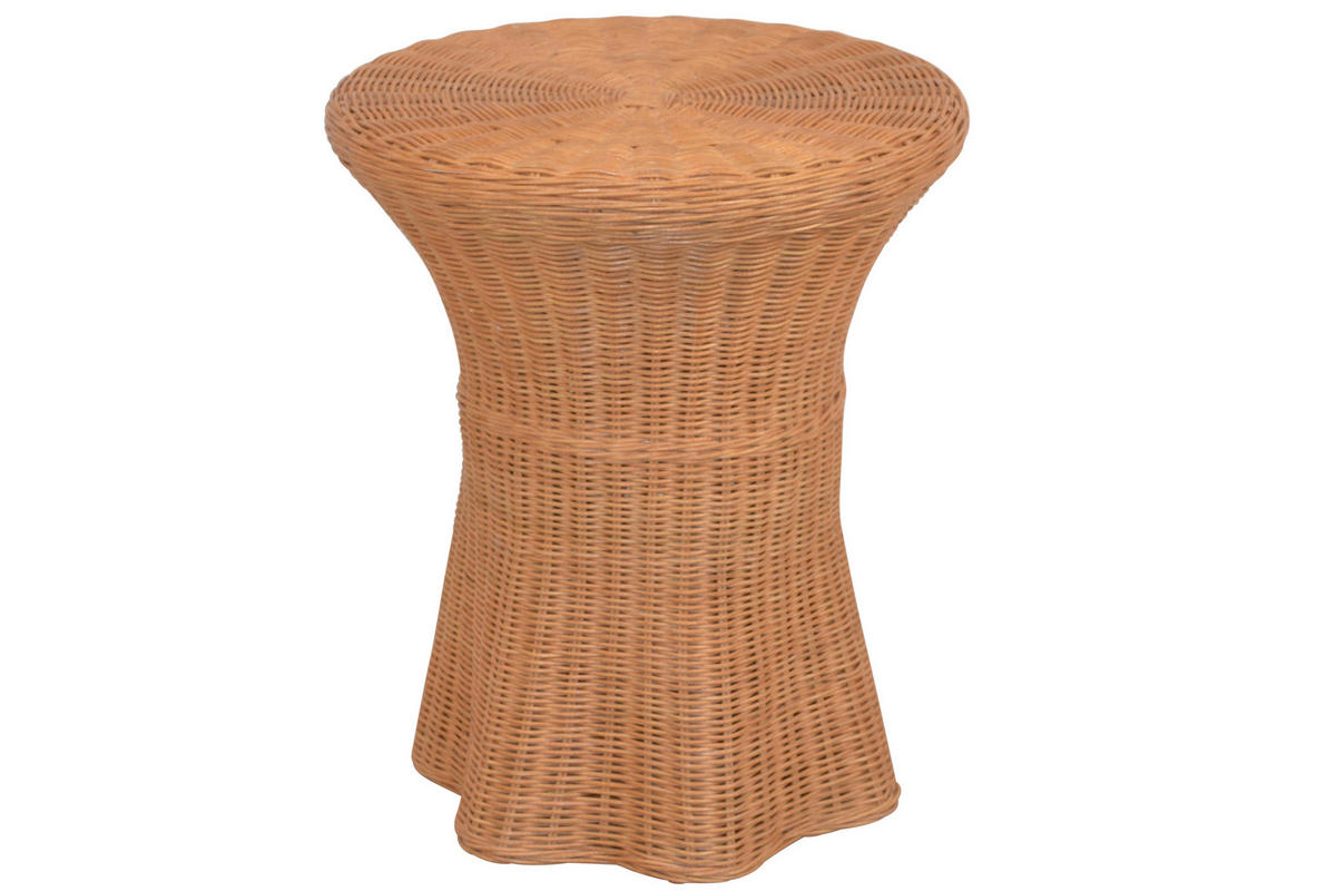 BEISTELLTISCH 44/44/51 cm Rattan massiv Honig rund  - Honig, Natur, Holz (44/44/51cm) - MID.YOU