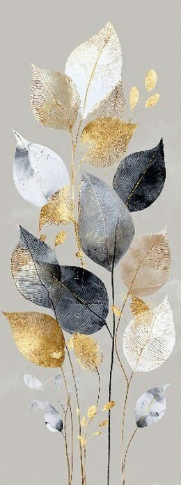 Euroart Glasbild Tender Leaves II Mehrfarbig 30x80x1.40 cm