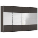 SCHWEBETÜRENSCHRANK  in Graphitfarben  - Chromfarben/Graphitfarben, Design, Glas/Holzwerkstoff (361/223/68cm) - Novel