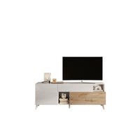 KOMODA POD TELEVIZI, barvy dubu, vysoce lesklá bílá, 181/67/42 cm - bílá/barvy dubu, Moderní, kompozitní dřevo/plast (181/67/42cm) - Carryhome