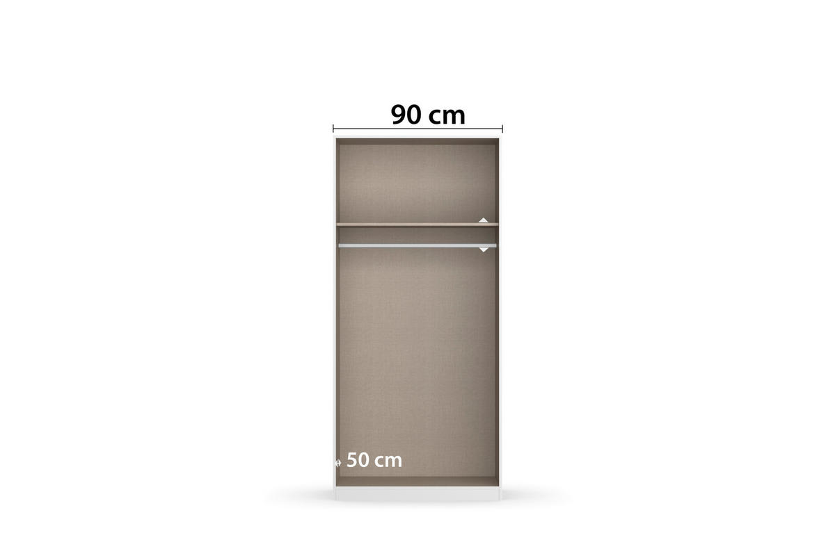 DREHTÜRENSCHRANK in  - Grau, Modern, Holzwerkstoff (91/197/54cm) - Rauch Möbel