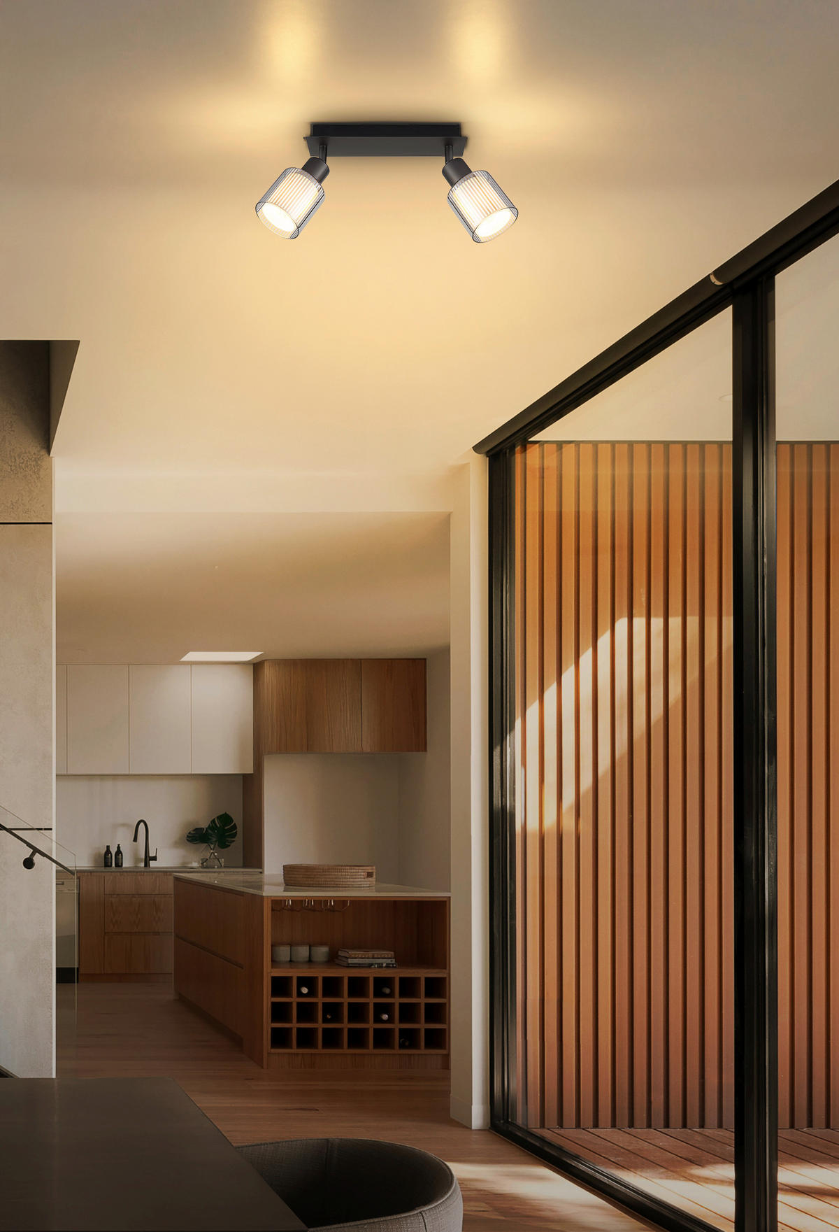 STRAHLER 28/8/18,6 cm   - Schwarzchrom/Weiß, Basics, Glas/Metall (28/8/18,6cm) - Globo