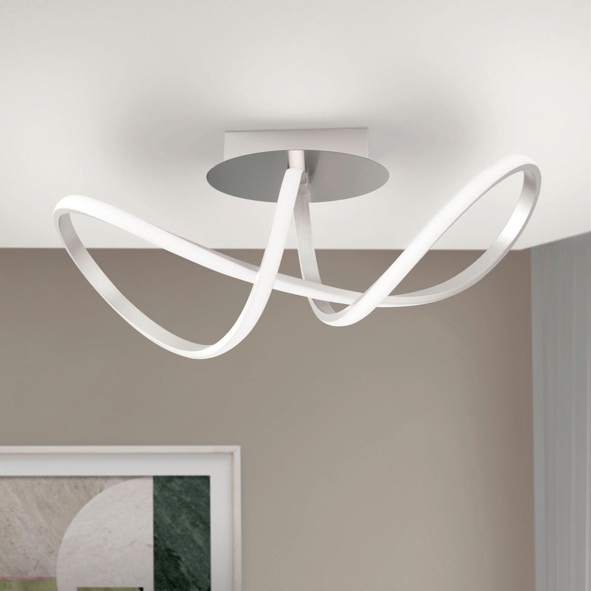 LED-DECKENLEUCHTE Circus 61/25/27 cm   - Silberfarben, Design, Kunststoff/Metall (61/25/27cm)