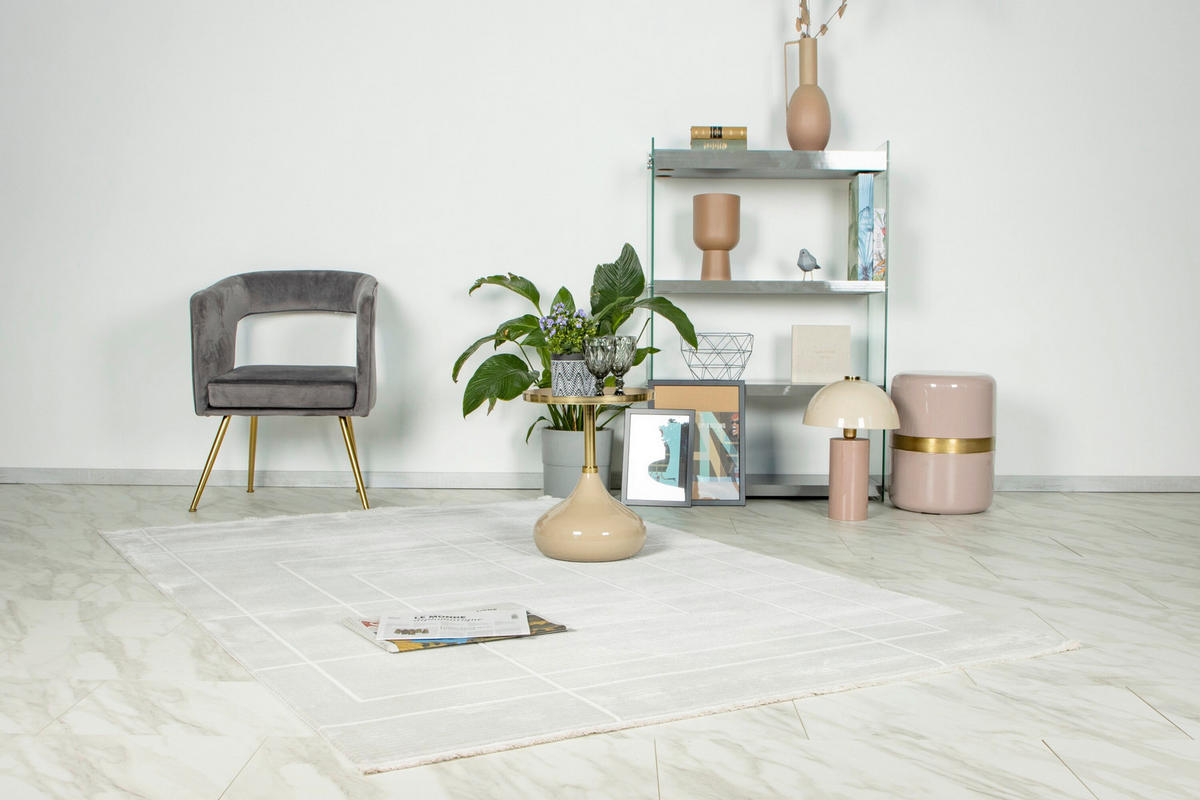 FLACHWEBETEPPICH 120/170 cm Silberfarben  - Silberfarben, Basics, Textil (120/170cm) - Kayoom