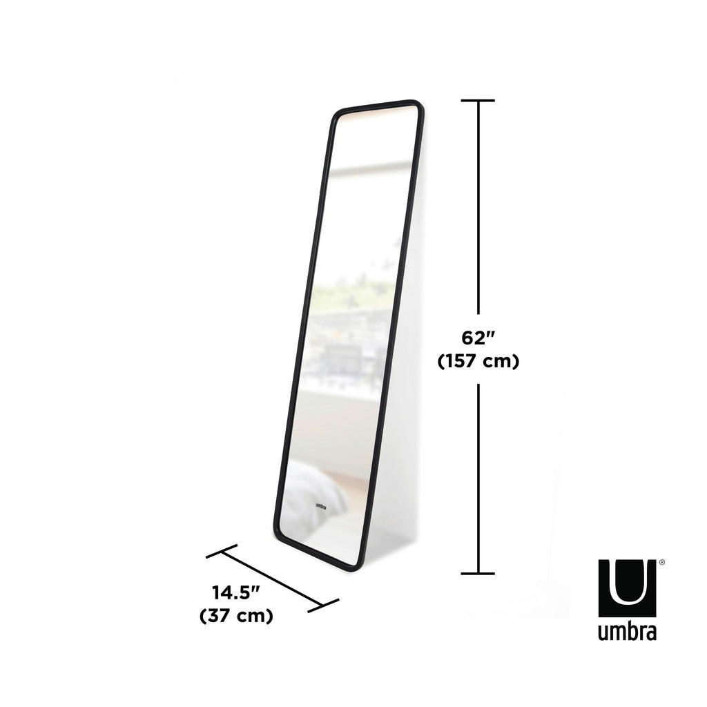 Thumbnail - Umbra Standspiegel, Schwarz, Kunststoff, Glas, rechteckig, 37x157x5 cm, feuchtraumgeeignet, senkrecht und waagrecht mont...