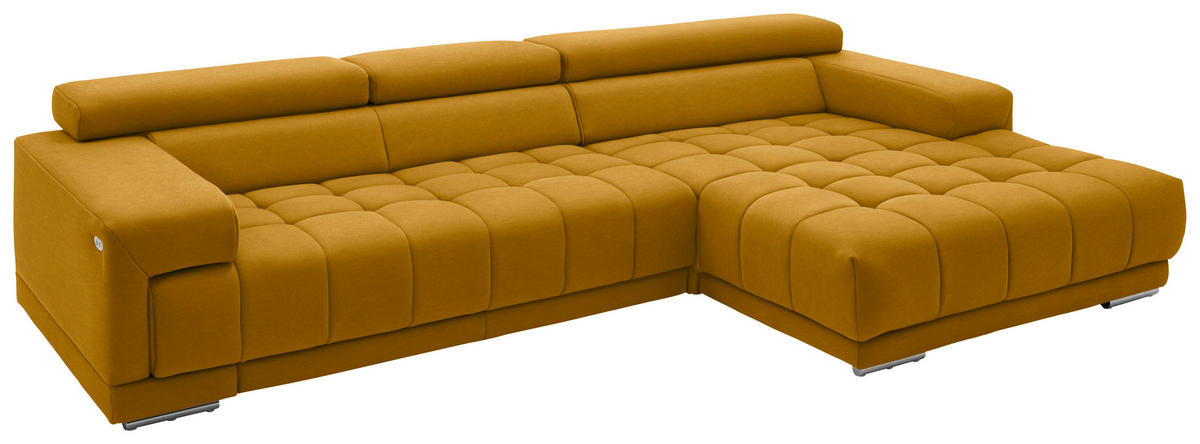 ROHOVÁ SEDAČKA, textil, curry žlutá - barvy stříbra/curry žlutá, Design, kov/textil (335/190cm) - Beldomo Speed