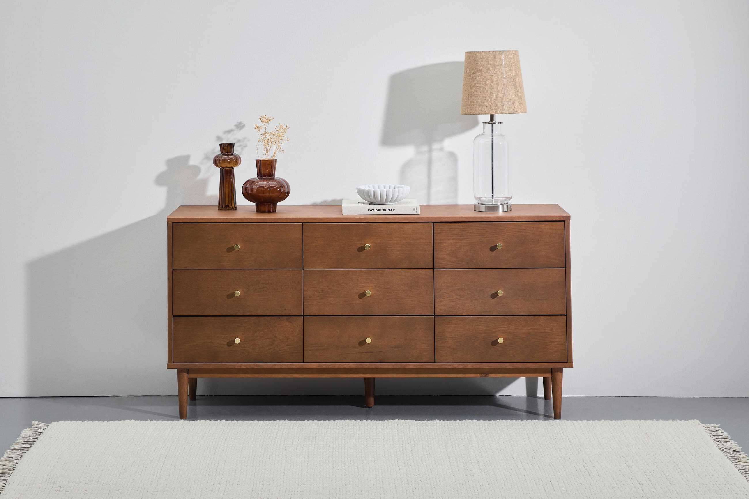 SIDEBOARD 148/74/40 cm  - Goldfarben/Walnussfarben, LIFESTYLE, Holz/Holzwerkstoff (148/74/40cm) - MID.YOU