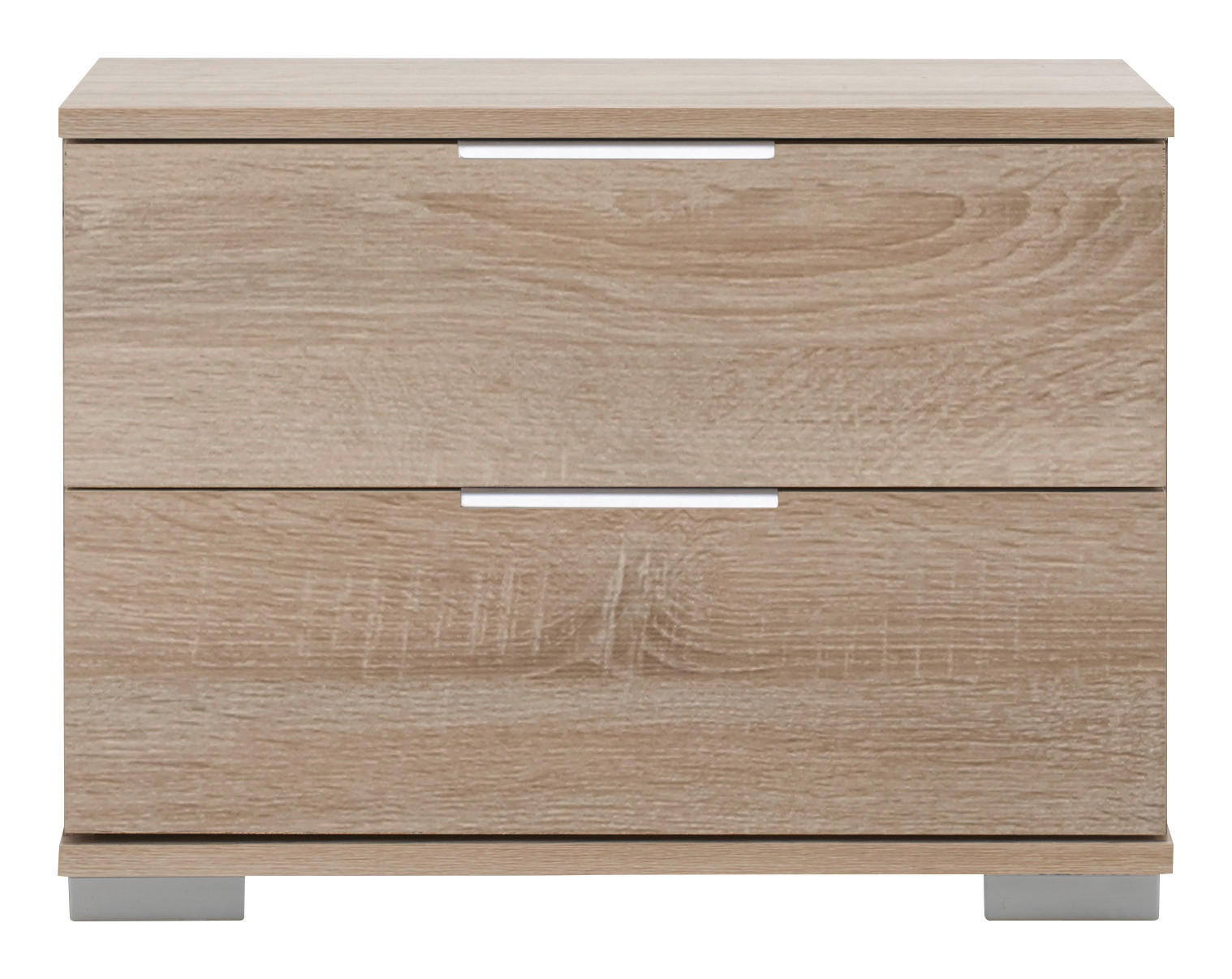 NOČNA OMARICA, barve hrasta  - barve kroma/barve hrasta, Design, kovina/umetna masa (52/40/38cm) - Carryhome