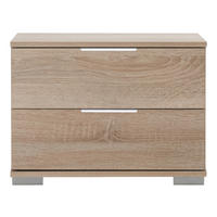 NOČNA OMARICA, barve hrasta  - barve kroma/barve hrasta, Design, kovina/umetna masa (52/40/38cm) - Carryhome