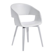 STUHL Lederlook Weiß - Weiß, KONVENTIONELL, Holz/Textil (49,5/77/52,5cm) - Ambia Home