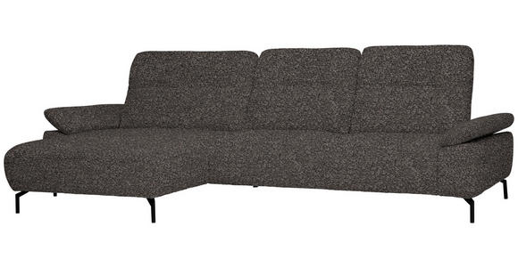 ECKSOFA in Chenille, Flachgewebe Dunkelgrün, Graubraun 165/318 cm - Dunkelgrün/Graubraun, Design, Textil/Metall (165/318cm) - Xora