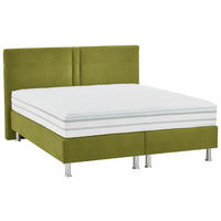 BOXSPRINGBETT 200/200 cm  in Grün  - Alufarben/Grün, Design, Kunststoff/Textil (200/200cm) - Beldomo - Sleep
