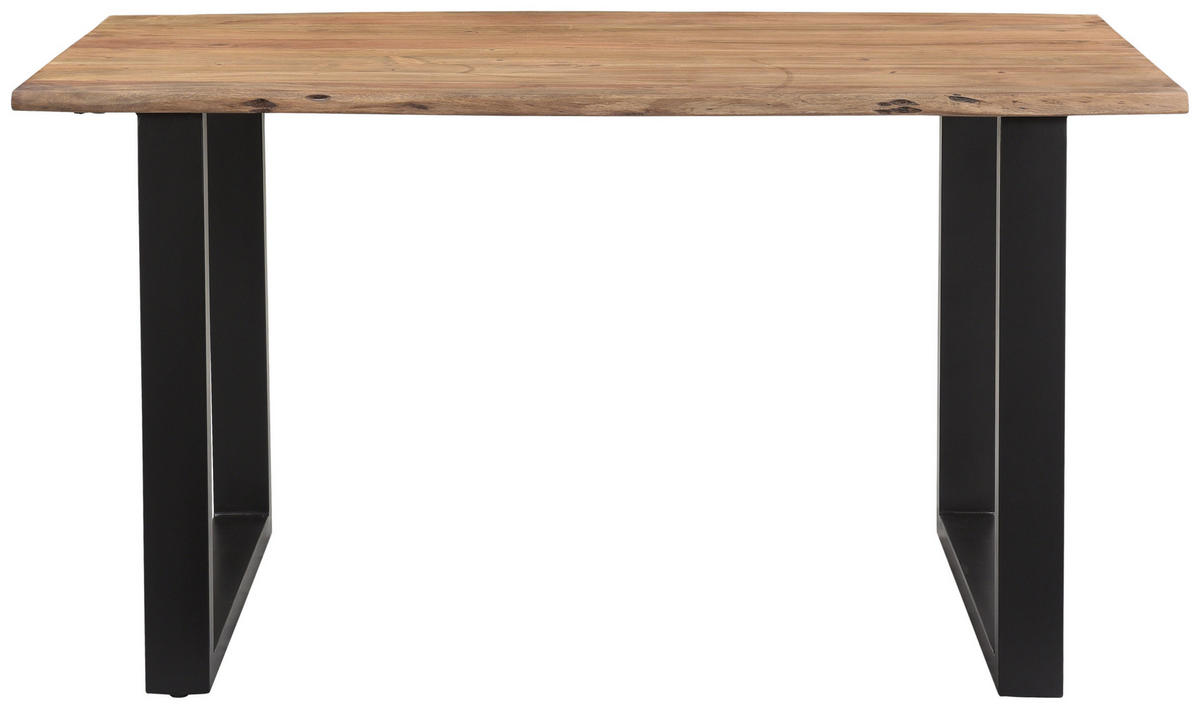 JEDÁLENSKÝ STÔL, akácia, čierna, farba akácie, 160/85/76 cm - čierna/farba akácie, Lifestyle, kov/drevo (160/85/76cm) - Linea Natura