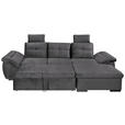 ECKSOFA Grau Mikrovelours  - Schwarz/Grau, KONVENTIONELL, Kunststoff/Textil (275/170cm) - Carryhome