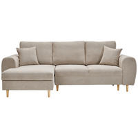 ECKSOFA Beige Webstoff  - Beige/Naturfarben, KONVENTIONELL, Holz/Textil (145/250cm) - Carryhome