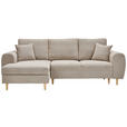ECKSOFA  in Webstoff Beige  145/240 cm  - Beige/Naturfarben, KONVENTIONELL, Holz/Textil (145/240cm) - Carryhome
