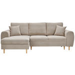 ECKSOFA in Webstoff Beige  145/250 cm  - Beige/Naturfarben, KONVENTIONELL, Holz/Textil (145/250cm) - Carryhome