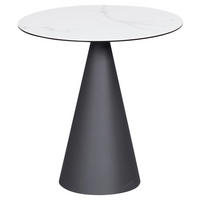 BEISTELLTISCH in Metall, Glas, Keramik 48,5/48,5/50 cm  - Anthrazit/Weiß, Design, Glas/Keramik (48,5/48,5/50cm) - Dieter Knoll