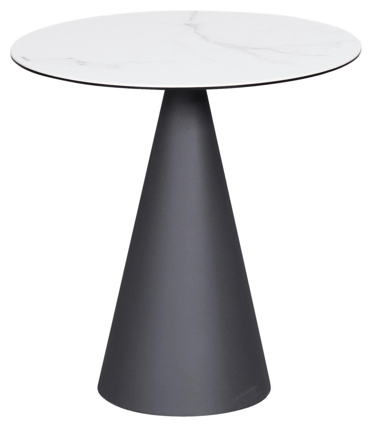 BEISTELLTISCH in Metall, Glas, Keramik 48,5/48,5/50 cm  - Anthrazit/Weiß, Design, Glas/Keramik (48,5/48,5/50cm) - Dieter Knoll