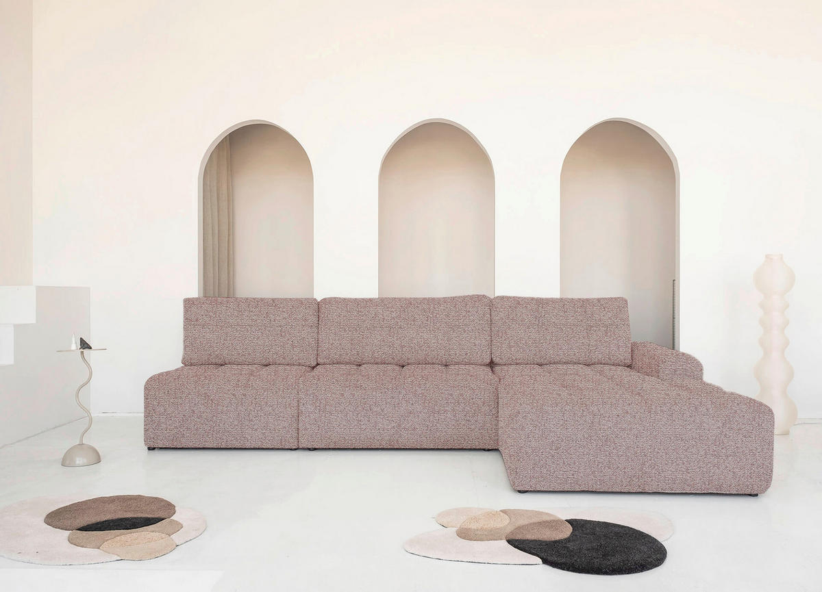 ECKSOFA  in Rot  338/184 cm  - Rot/Schwarz, Design, Textil (338/184cm) - MID.YOU