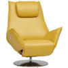 RELAXSESSEL Leder Gelb  - Edelstahlfarben/Gelb, Design, Leder/Metall (92/79/90cm) - Koinor