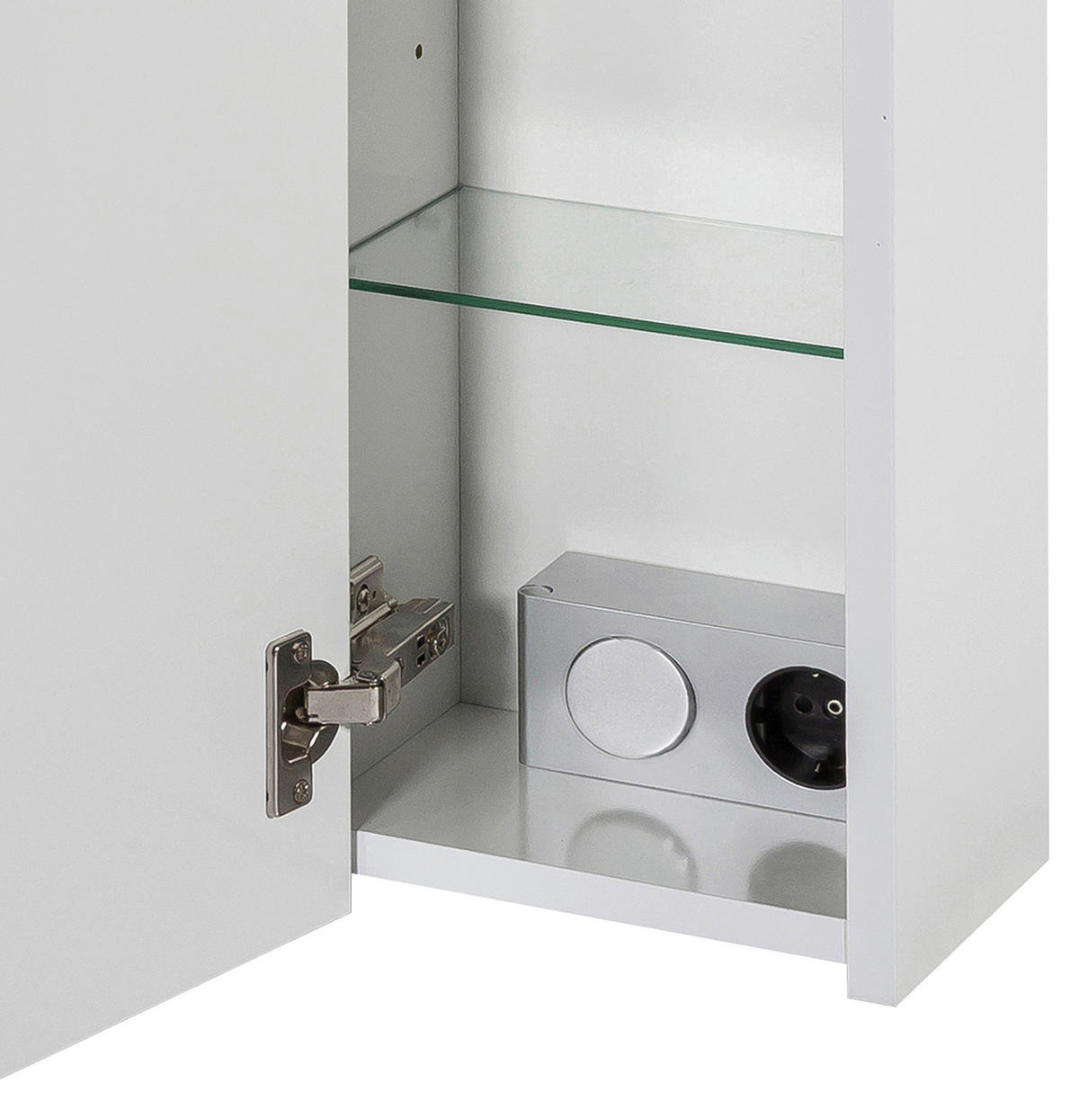 SPIEGELSCHRANK 70/75,7/16 cm  - Weiß Hochglanz/Silberfarben, MODERN, Glas/Holzwerkstoff (70/75,7/16cm) - MID.YOU