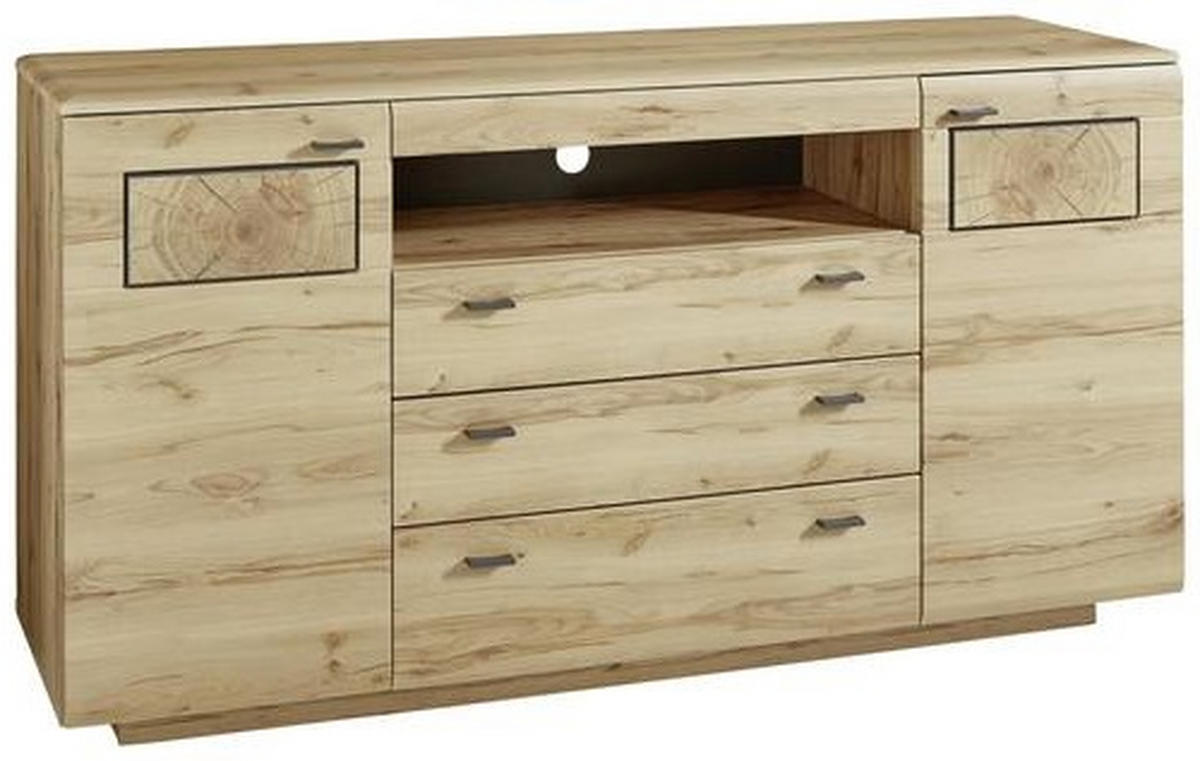 SIDEBOARD Bern  in 175/98/47 cm  - Buchefarben/Graphitfarben, KONVENTIONELL, Holzwerkstoff/Metall (175/98/47cm) - Xora