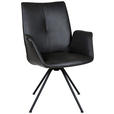 ARMLEHNSTUHL  Lederauswahl, Typenauswahl, Sitzfläche 360° drehbar  Echtleder  - Anthrazit/Schwarz, Design, Leder/Metall (60/90/61cm) - Dieter Knoll