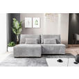 ECKSOFA in Cord Hellgrau  - Hellgrau/Schwarz, MODERN, Holz/Textil (145/210cm) - Carryhome