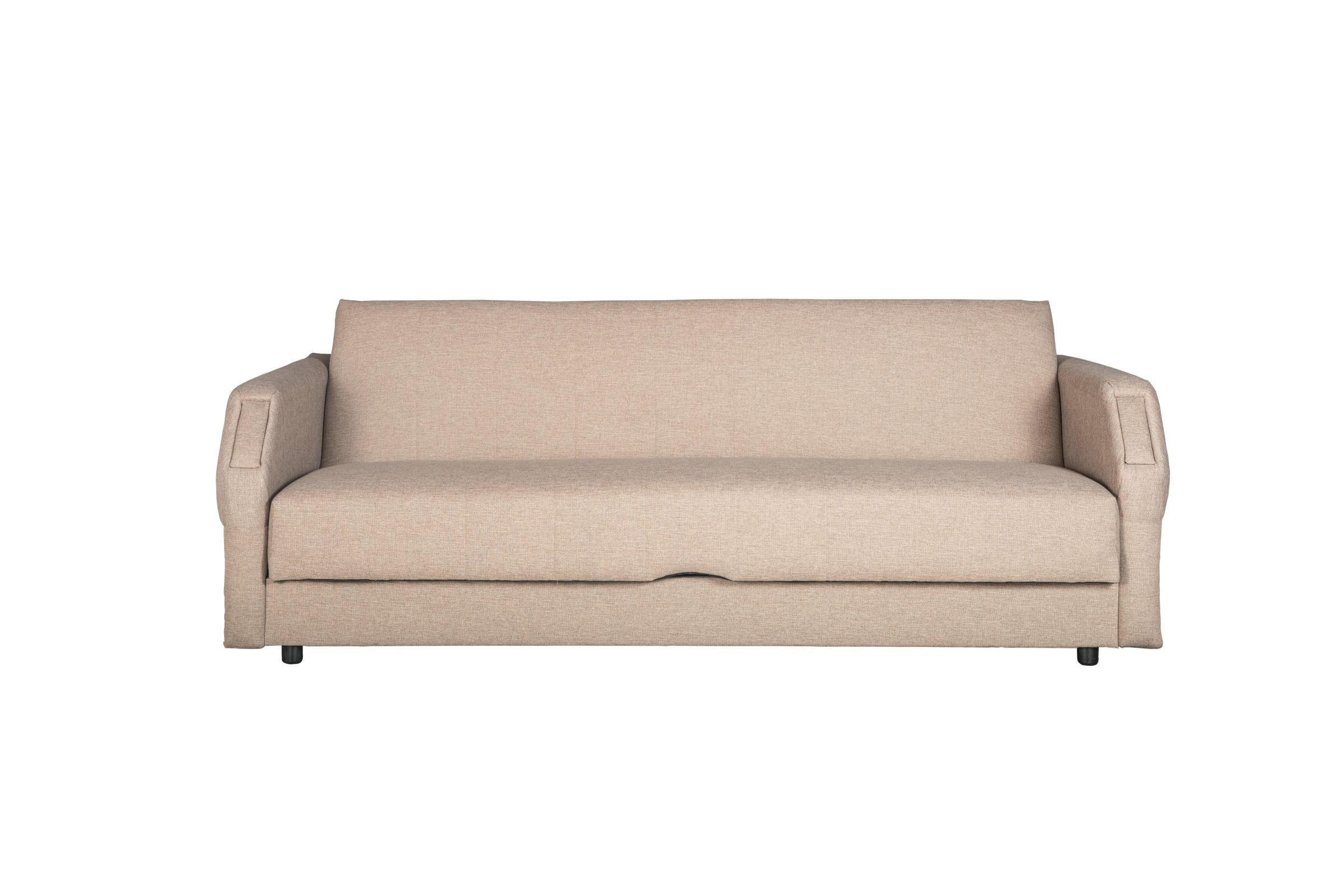 LEŽAJ tekstil  svijetlo smeđa    - svijetlo smeđa/crna, Konvencionalno, drvni materijal/tekstil (218/80/92cm) - Boxxx