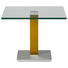 BEISTELLTISCH in Metall, Glas 60/60/46-65 cm - Edelstahlfarben/Gelb, Design, Glas/Kunststoff (60/60/46-65cm) BEISTELLTISCH in Metall, Glas 60/60/46-65 cm - Edelstahlfarben/Gelb, Design, Glas/Kunststoff (60/60/46-65cm)