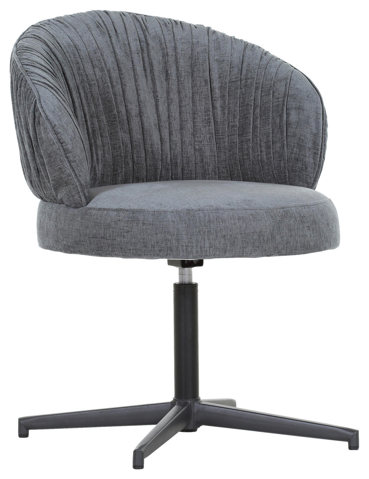 STUHL  in Flachgewebe  - Schwarz/Grau, Design, Textil/Metall (63/82/65cm) - Novel