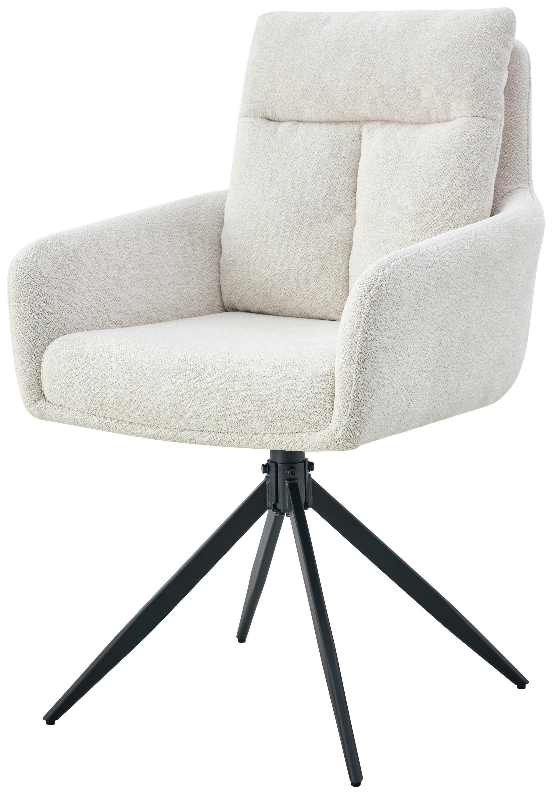 Armlehnstuhl Mahir Creme, Sitzfläche 360° drehbar