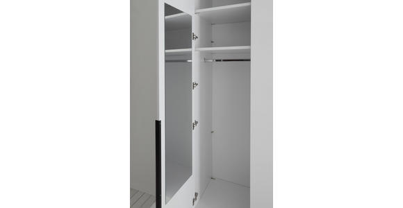 DREHTÜRENSCHRANK 302/225/58 cm,  in Weiß, 6-türig  - Schwarz/Weiß, MODERN, Holzwerkstoff/Metall (302/225/58cm) - Xora