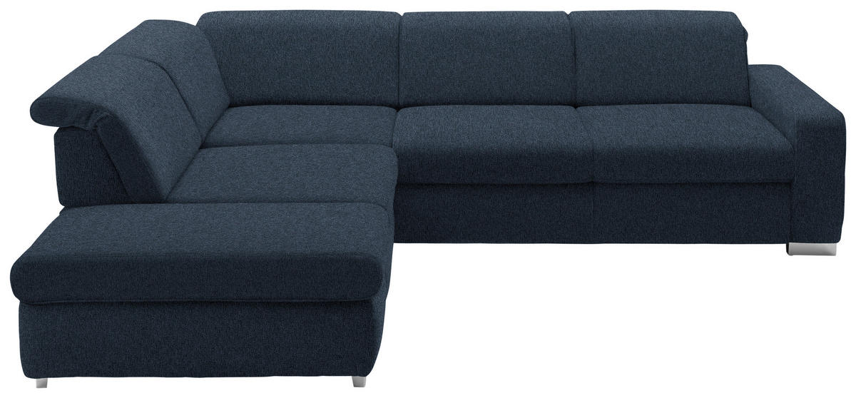 ECKSOFA Webstoff Dunkelblau  - Alufarben/Dunkelblau, Design, Textil (260/301cm) - Beldomo Style