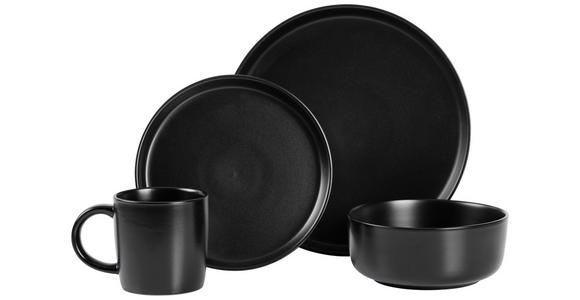 KOMBISERVICE Schwarz 16-teilig Salerno - Schwarz, Trend, Keramik - Novel