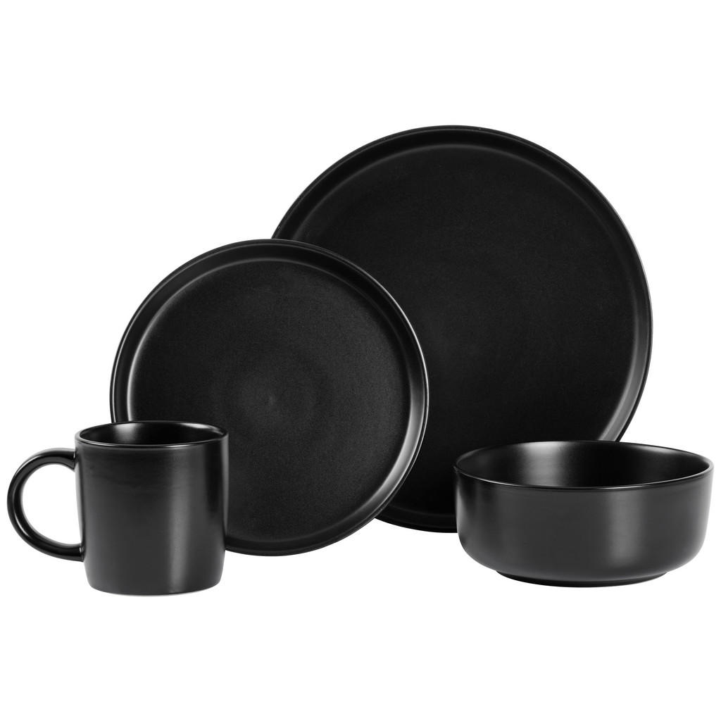 Thumbnail - Novel Kombiservice Salerno, Schwarz, Keramik, 16-teilig, Uni, 410 ml,900 ml, Lfgb, lebensmittelecht, Essen & Trinken, Ge...