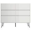 SIDEBOARD Posseik Industrial 120/93,6/42 cm 6 Schublade(n)  - Weiß Hochglanz/Schwarz, Design, Holzwerkstoff/Metall (120/93,6/42cm) - P & B