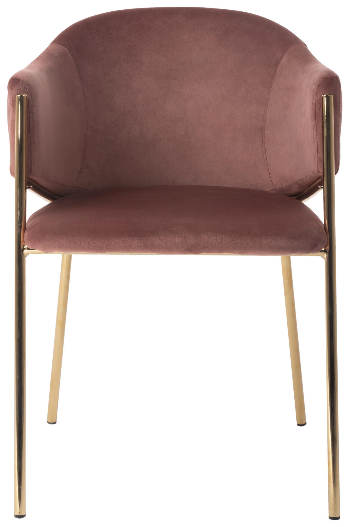 STOL MED ARMSTÖD sammet  - guldfärgad/rosa, Design, metall/textil (60/79/54cm) - Ambia Home