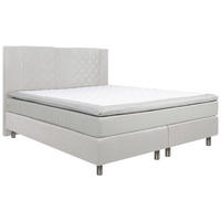 BOXSPRINGBETT 140/200 cm  in Beige  - Beige/Alufarben, Design, Holz/Textil (140/200cm) - Carryhome