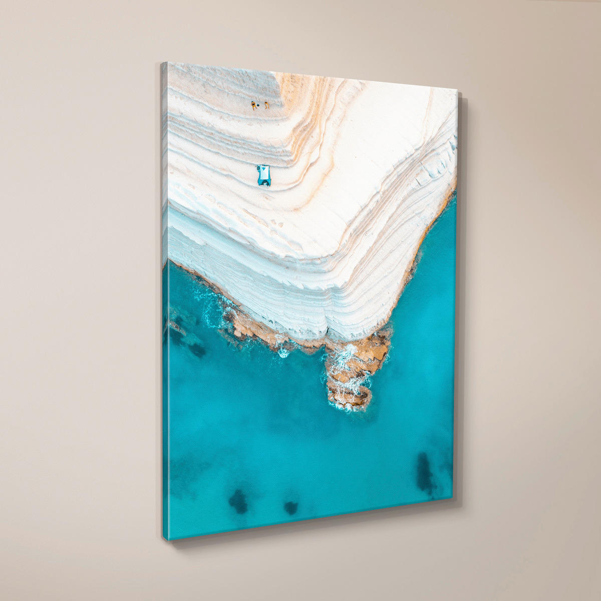 LEINWANDBILD Landschaft & Natur, Abstraktes 60/80 cm  - Blau/Weiß, Basics, Holz/Textil (60/80cm)