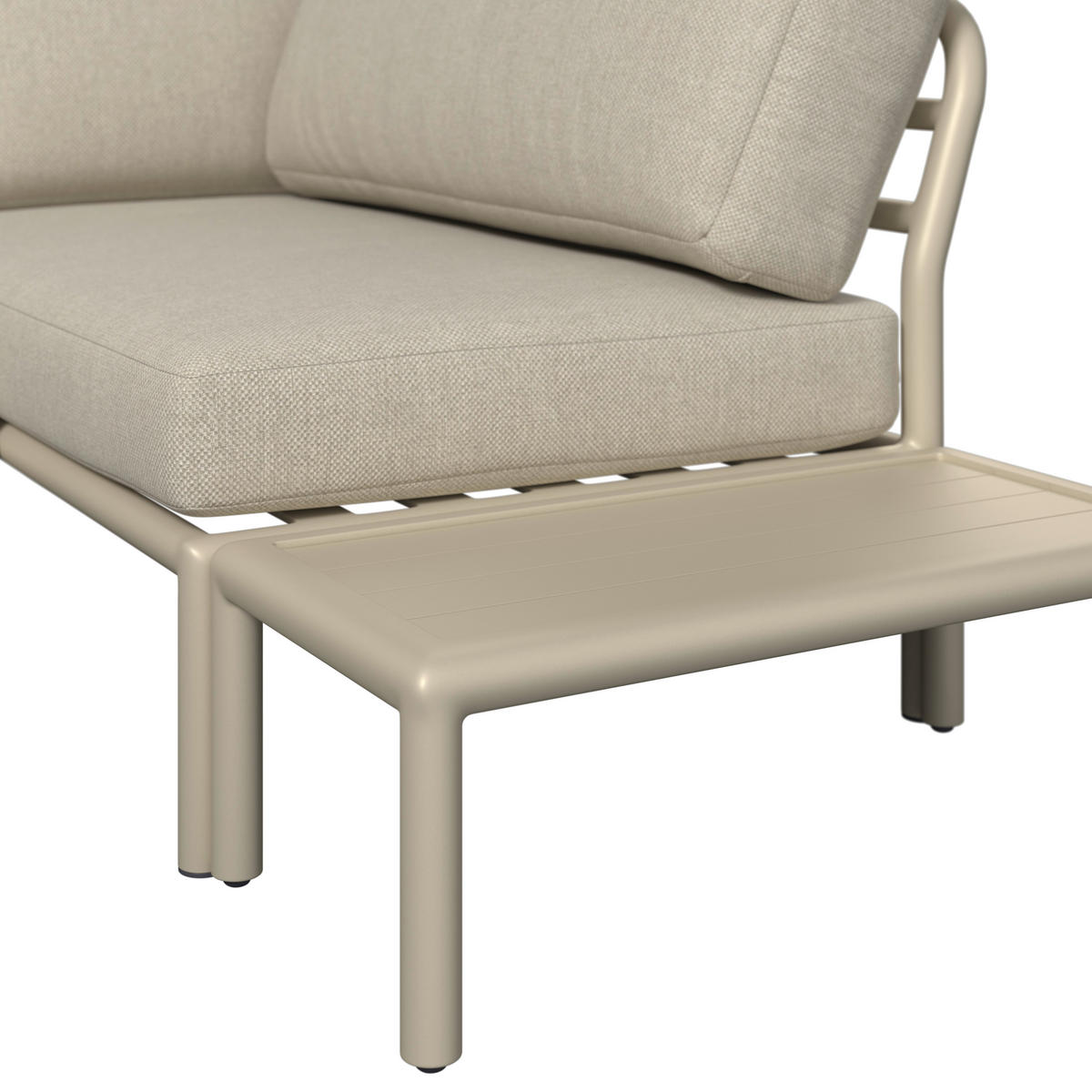 LOUNGEGARNITUR Aluminium  - Sandfarben/Beige, Design, Textil/Metall (289/69/169cm) - Amatio