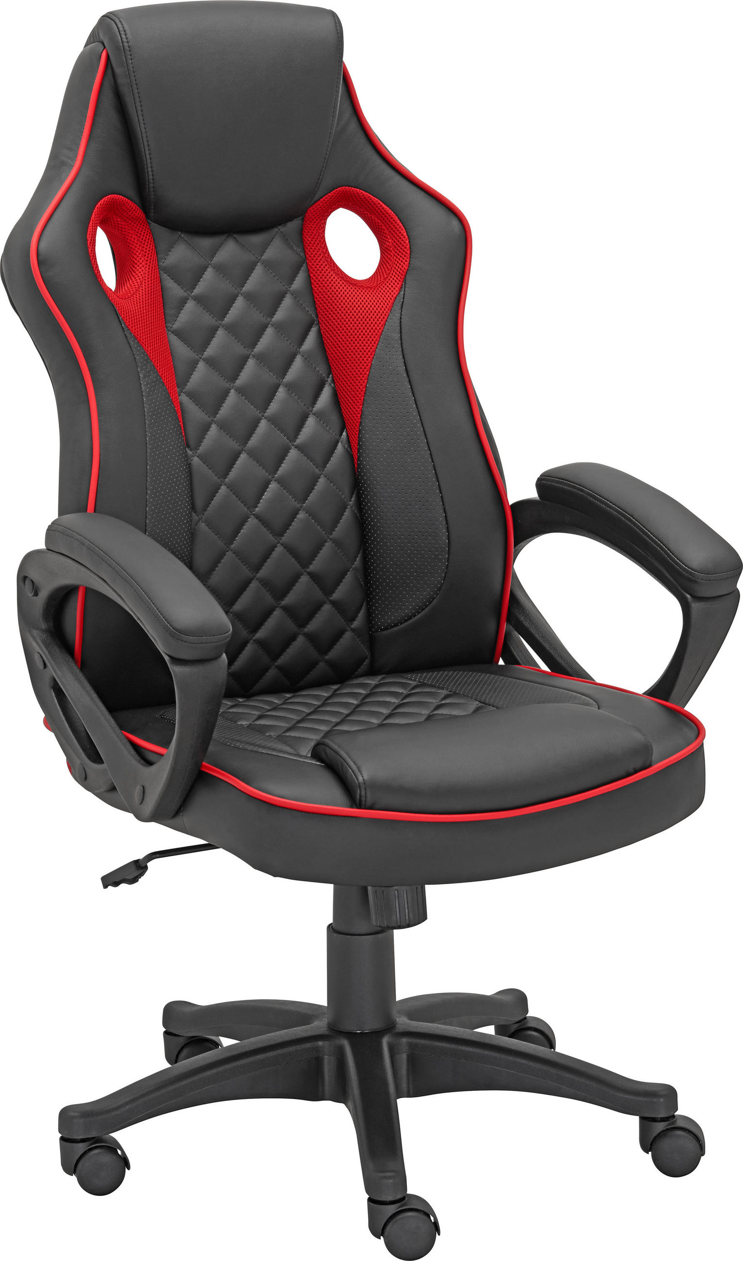 GAMINGSTUHL Rot, Schwarz Metall, Kunststoff, Textil   - Rot/Schwarz, Design, Kunststoff/Textil (67/113-123/71cm) - Xora