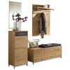 GARDEROBE 5-teilig  in 180/195/40 cm  - Eichefarben/Anthrazit, Design, Glas/Holz (180/195/40cm)