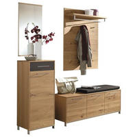 GARDEROBE 5-teilig  in 180/195/40 cm  - Eichefarben/Anthrazit, Design, Glas/Holz (180/195/40cm)