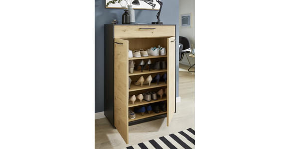 GARDEROBE 180/193/37 cm  - Eichefarben/Anthrazit, Design, Holz (180/193/37cm) - Dieter Knoll