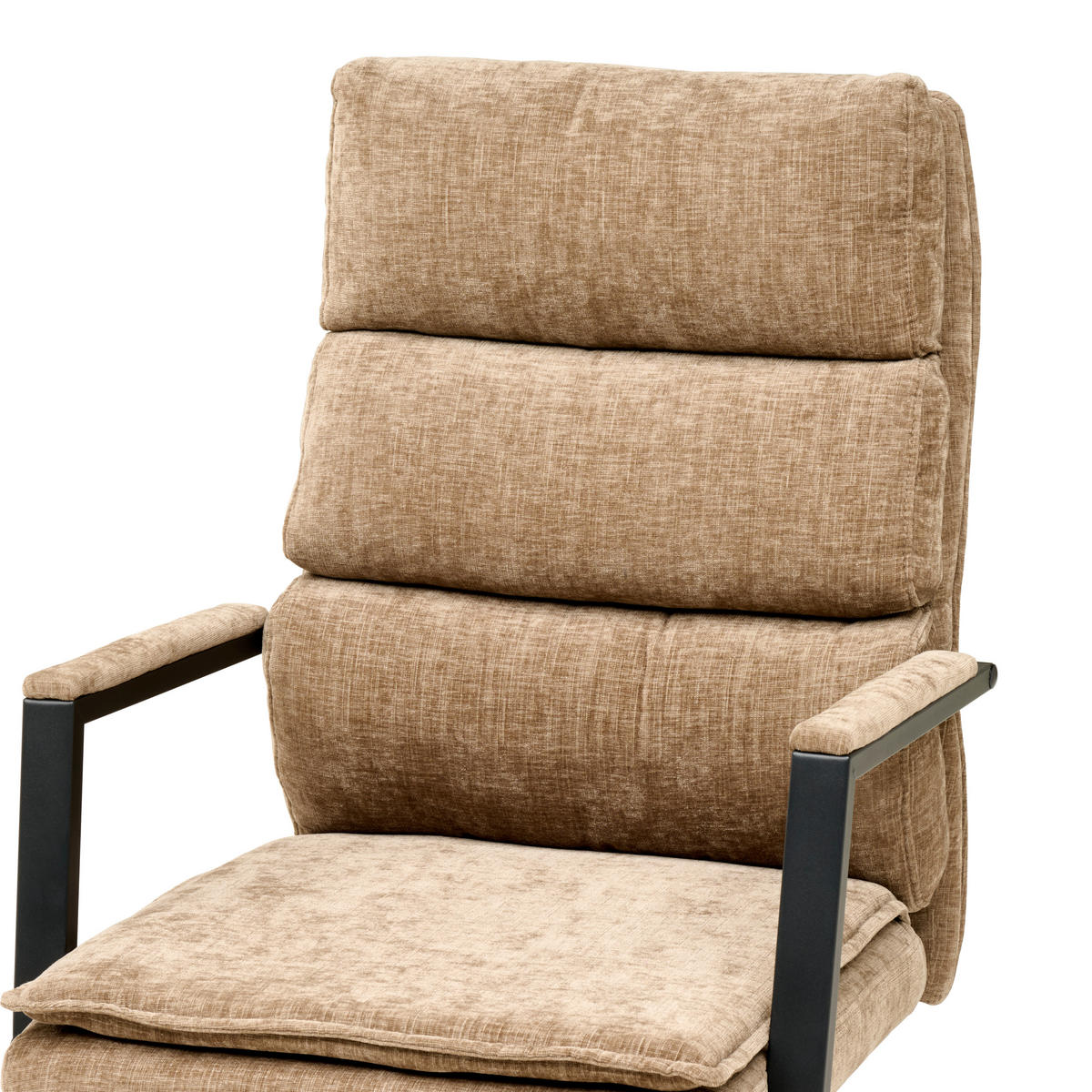 CHEFSESSEL Webstoff Braun  - Schwarz/Braun, Modern, Kunststoff/Textil (58/110-120/62cm) - MID.YOU