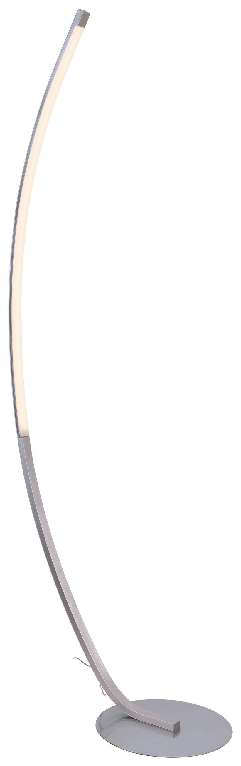 Led-stehlampe Britta Dimmbar Nickelfarben, Schlank Gebogen